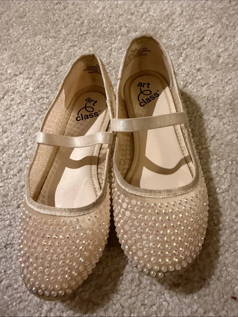 Girls' Dress Shoes - Sparkle & Satin Ivory/Pearl Tones target brands size 13
